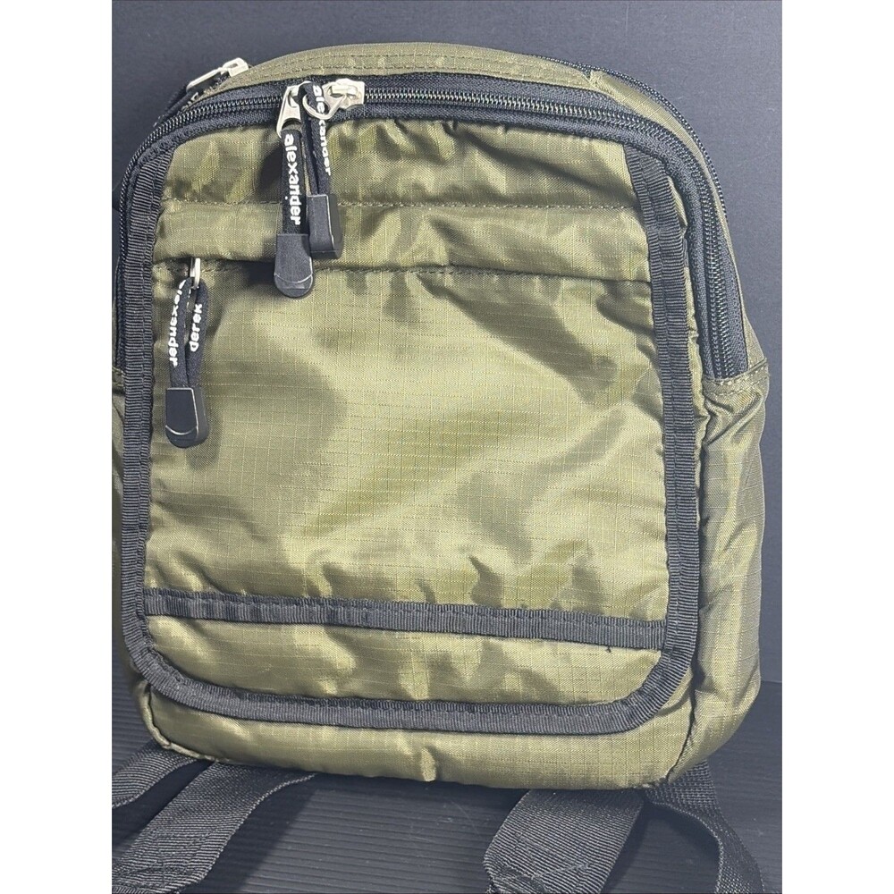 Derek Alexander Army Green Ripstop Nylon Sling Mini Backpack Travel Bag